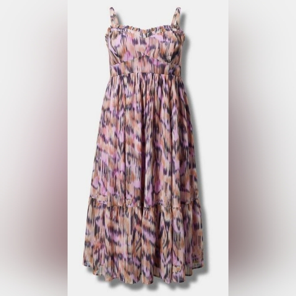 Torrid Ikat Multi-colored Chiffon Dress - Picture 4 of 4